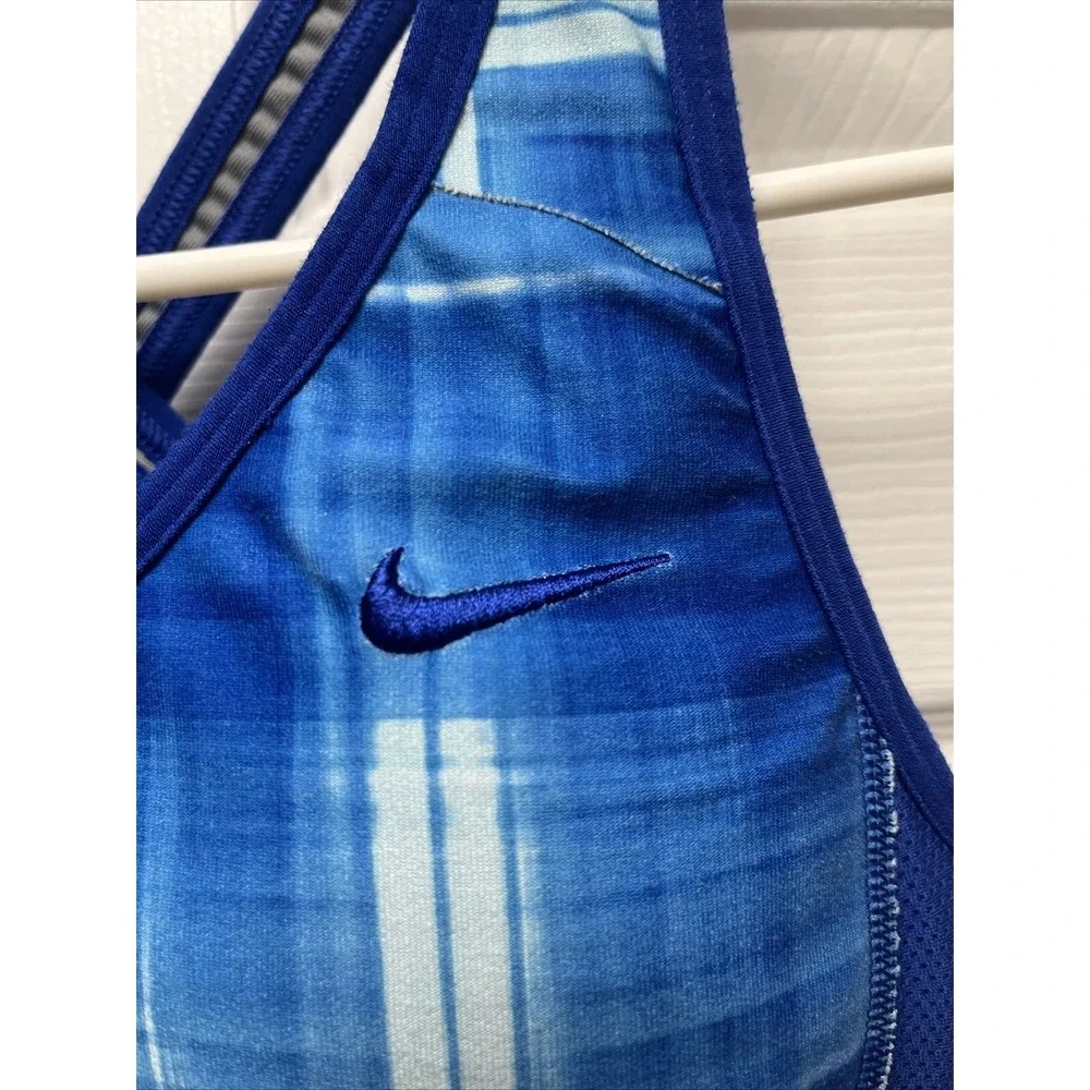 NIKE DRI-FIT ATHLETIC TANK TOP Crossback Blue Womens Size XS Yoga Running Hiking